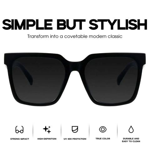 Oversized Square Sunglasses For Women Large Wide Frame Dark Frame Black MS51917 Must Have Trendy Retro Cool Classic Shades With UV400 Protection