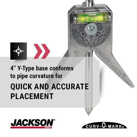 4-inch Y-type Pipe Marker Centering Tool with protractor for quick center lines and angles, Curv O Mark Standard 6