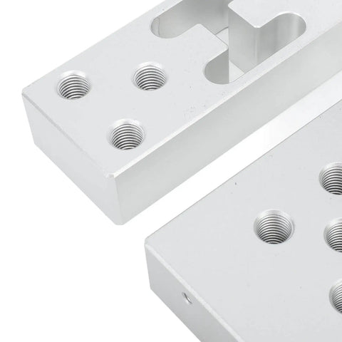 Top view of aluminum Drill Press Support Plate Set For 30 Ton Car Wheel Hub Bearing Bushing Repair And Installation Heavy Duty Adjustable Base Plate Tool