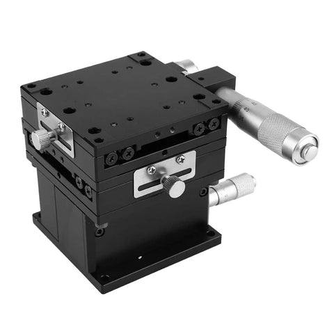 Aluminum 80X80mm Sliding Table Linear Stage With Precision Bearings Black Anodized Finish for lab positioning and adjustments