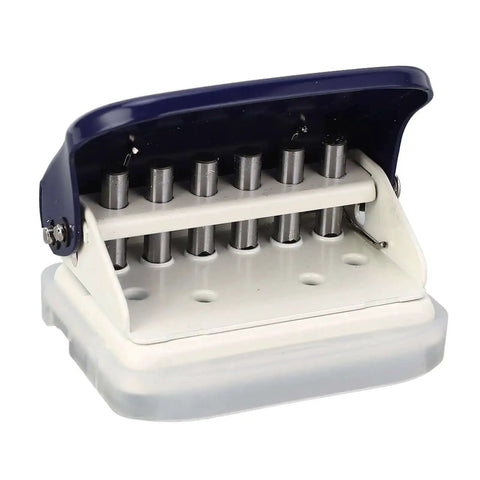 6 Hole Punch For A4 A5 B5 Loose Leaf Notebooks And Scrapbooks, metal circle paper puncher, handheld front view