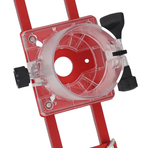 Top view of Wood Trimmer Router Base For 65mm Machine, 2 In 1 Aluminum Alloy Slotting Bracket, Compact Palm Holder