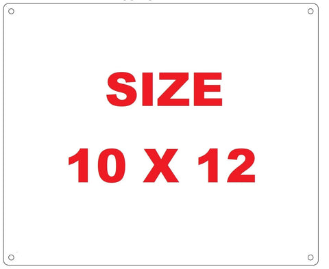 AED Sign 10x12 Inch Aluminum Reflective Wall Mounted Emergency Defibrillator Sign size indication on white background