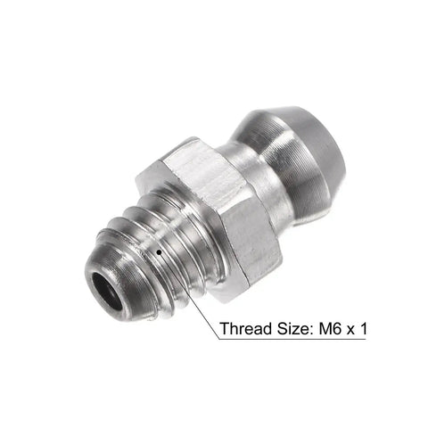 304 Stainless Steel Straight Grease Fittings M6 X 1mm Thread Hydraulic Grease Fittings Kit 5 Pieces Rust Resistant And Oil Spill Proof