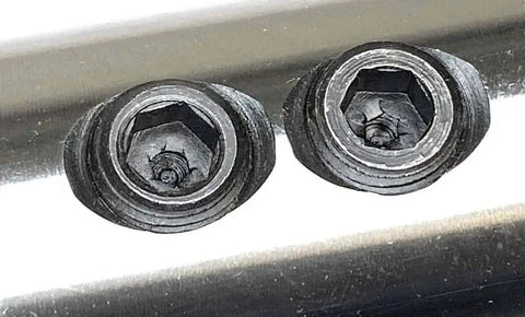 Close-up of screws on 1 Inch R8 End Mill Holder for Bridgeport Style Milling Machines Hardened And Ground For Single End Mills Only