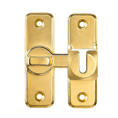 90 And 180 Degree Flip Barn Door Lock For Privacy And Security No Frills Easy Install Adjustable Right Angle Latch, gold zinc alloy