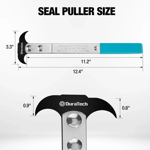 Image showing the size of Heavy Duty Seal Puller For Automotive And Machinery Use, Heat Treated Steel With Rust Resistant Blackened Head And Chrome Plated Shaft, Precision Seal Removal Tool Built For Tough Jobs And Long Lasting Performance Duratech.