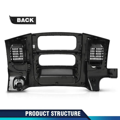 Back view of Dash Center Radio Bezel Trim Panel With Storage Box for Dodge Ram 1500 2002-2005, showing product structure.