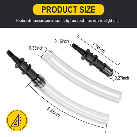 Manometer tube adapters, clear tubes with black fittings for 3/16–5/16 in gas appliance valves, 2-pack