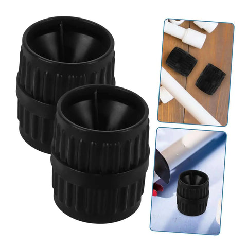 2 Pack Deburring Tool Inner and Outer Reamers for Water Pipes, portable tubing reamer for pro plumbers, black design close-up
