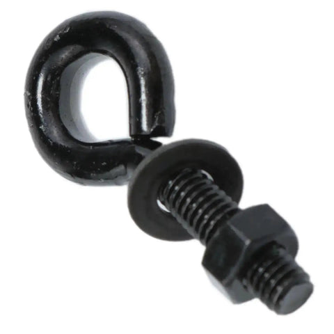Heavy Duty Black Carbon Steel Eye Bolts Set Of 12 With Nuts And Washers One Quarter Inch By One Inch Hook And Shoulder Lifting Rings