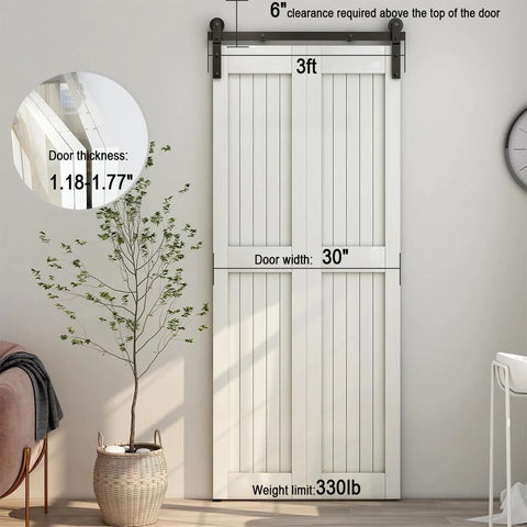 Beefy Heavy Duty 3.5 Foot Bi Folding Barn Door Hardware Kit For Two Doors, Carbon Steel Sliding Track System in frosted black shown installed.