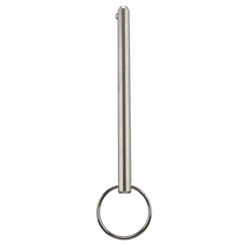 Front view of 2 Pack Quick Release Pin Diameter Five Sixteenth Inch Eight Millimeter Overall Length Four Point Seven Two Inches Usable Length Four Point One Three Inches Marine Grade Three One Six Stainless Steel Ideal For Bimini Tops Boat Tops Deck Hinges And Support