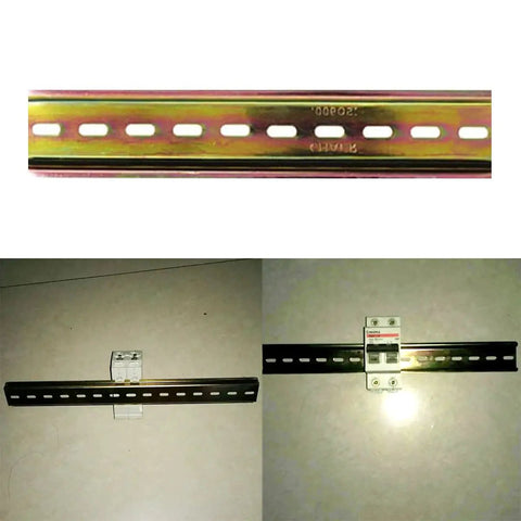 Four Pcs DIN Rail Slotted Design Steel Rail Mounts, 200Mm Long, 35Mm Wide, 7.5Mm High, Galvanized, Pro Grade, Heavy Duty