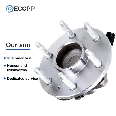 2 Pack Beefy Front Wheel Hub Bearing Assembly With ABS For 6-Lug GM Vehicles Including Express 1500 Silverado, showing front view