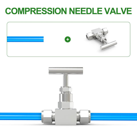 Heavy Duty 304 Stainless Steel High Pressure Straight Needle Valve 3/8 Inch Tube OD And 3/8 Inch Tube OD For Flow Control Water Gas Oil Pro Grade Industrial Grade Fittings Ready For Tough Environments
