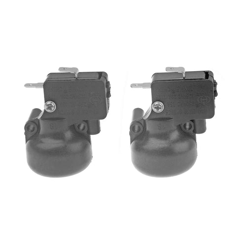 Two propane tank-top heater thermocouple safety assemblies; black plastic bodies with metal dump switch mounts
