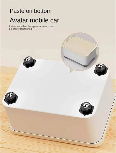 8 Pack Self Adhesive Caster Wheels Swivel For Furniture 1 Inch Low Profile on a storage box demonstrating universal mounting