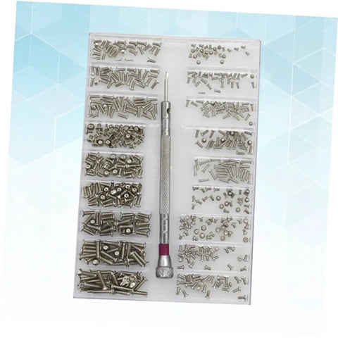 Miniature Screw Kit Set For Glasses Laptops Watches And Electronics With Durable Portable Storage Case, organized by size and style