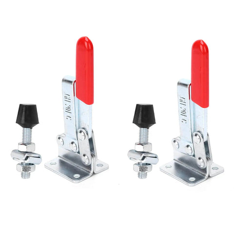 Beefy 182kg Toggle Clamps Two Pack Anti Rust Alloy Steel Horizontal Hold Downs with Quick Release for heavy-duty use.