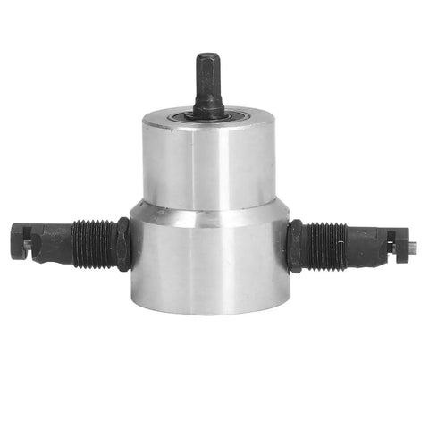 Heavy Duty Pro Grade Double Head Sheet Metal Nibbler Drill Attachment Kit For Cutting Stainless Steel Iron Aluminum Copper Plates