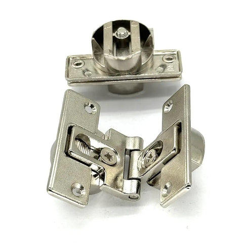 Two Piece 180 Degree Folding Hidden Door Hinge For Cabinets And Cabinet Linkage Durable Zinc Alloy Construction With Nickel Plating