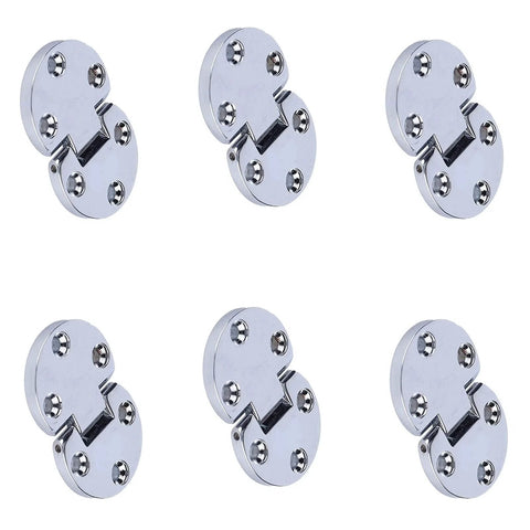 6 Pcs Zinc Alloy Flip Door Hinges 90 Degree Folding Butt Hinges for Table Desk Wardrobe, durable hardware, front view.