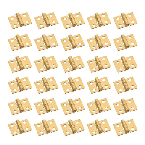 30 Piece Mini Copper Hinges for Tiny Wooden Boxes Jewelry Boxes and DIY Projects 8 By 10 Mm Micro Miniature Cabinet Hardware