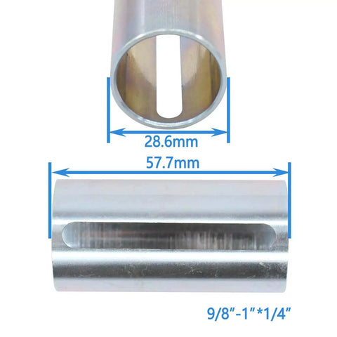 1 Inch To One Eighth Inch Gas Engine Crank Shaft Sleeve Adapter With One Quarter Inch Step Key Kit for bore and belt compatibility.