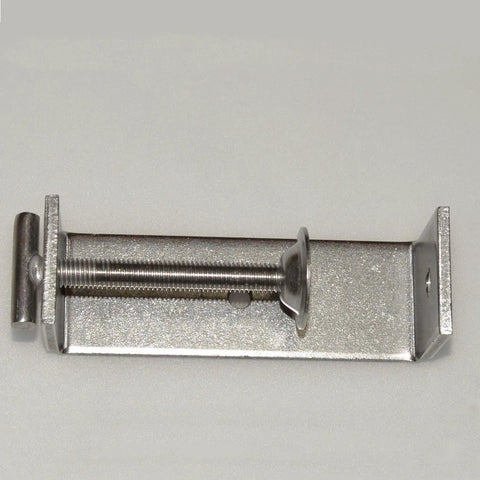 304 stainless steel C clamp with wide jaw, threaded screw and metal handle, silver