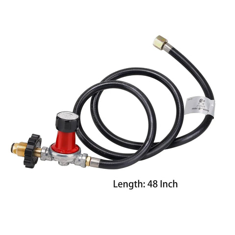 High Pressure Adjustable Regulator with 0 To 30 PSI and 48 inch Hose, POL Tank Connection, 3/8 Inch Female Flare Fittings, CSA Certified