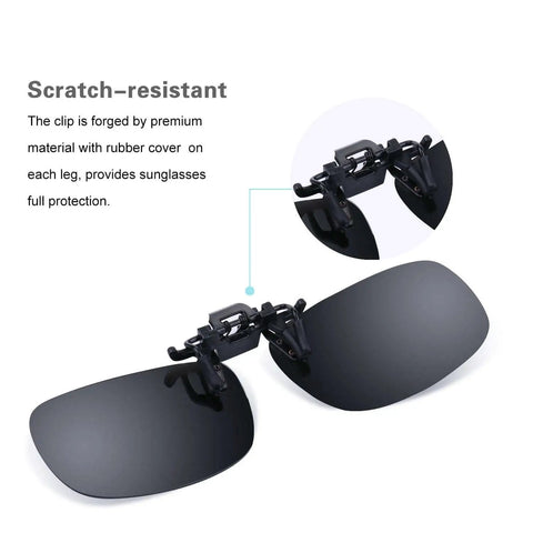 Polarized Clip On Sunglasses With Flip Up Design Silver Mirrored Lenses Unisex Outdoor Glasses for driving fishing sports