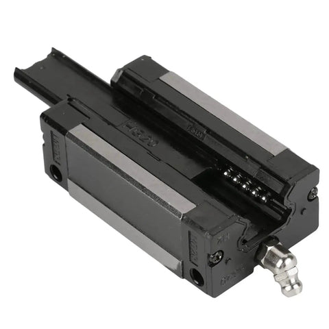 Black High Grade 20mm Linear Ball Bearing Slide Rail Carriage Block For CNC Machines, model HGH20CA, side view with visible ball bearings.