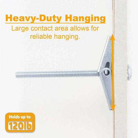 Heavy Duty Quarter Inch Toggle Bolts For Drywall Kit, 14 Pack Metal Drywall Anchors With Screws, holding 120lb
