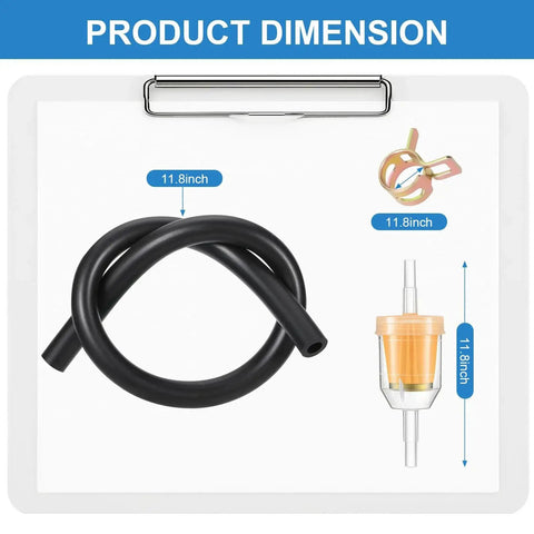 Product dimensions for Premium Heavy Duty Fuel Pump For Lawn Mower Golf Carts And Utility Vehicles with filter and oil hose