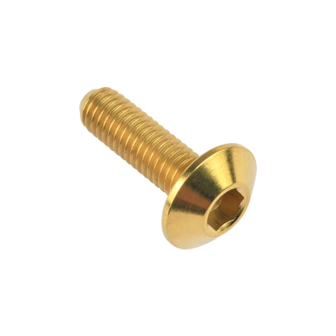 Titanium Button Head Socket Cap Screws M6x12 15 20 25 30 35mm Set Of 6 Gold Titanium Dome Head Bolts for Bicycle and Motorcycle
