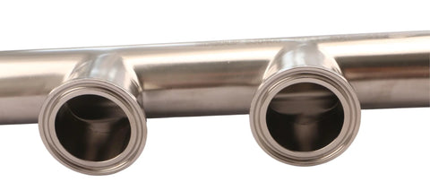 GOGOUP Tri Clamp Manifold 1.5 inch two-port, 304 stainless steel polished sanitary fitting