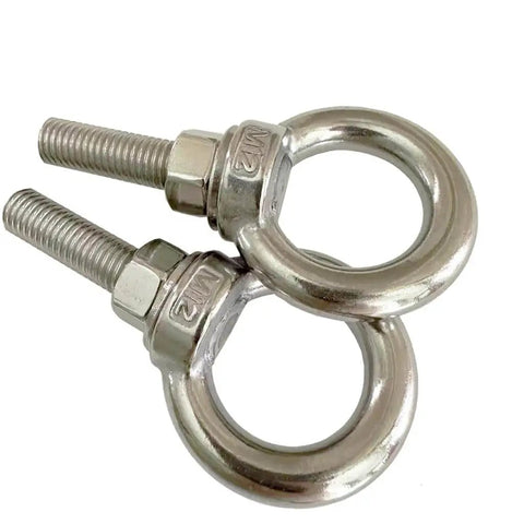 Beefy Heavy Duty M12 Eye Bolt Set, 304 Stainless Steel Shoulder Eyebolts With Nuts And Flat Washers in a 2 Pack
