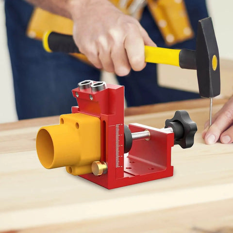 Pocket Hole Jig Kit Ultra Light Carpentry Aid for DIY Enthusiasts with Beginner Friendly Setup and Joint Locator in use on wood.