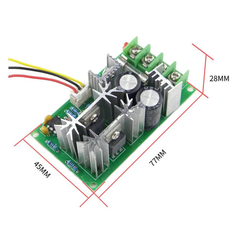 20A PWM Motor Speed Controller for 12V High Speed Permanent Magnet DC Motor 3500RPM Reversible CW CCW with measurements shown
