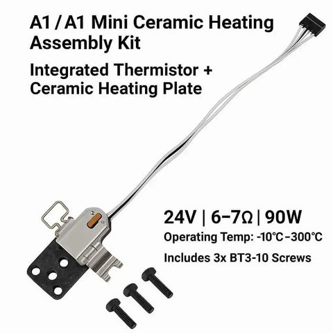 Upgraded Hotend Heating Assembly Replacement For A1 And A1 Mini 3D Printer with heating block and sensor displayed