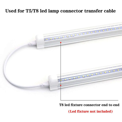 3 Meter Double End LED Linkable Power Cord For T5 And T8 Tube Light Fixtures End To End Connector Cable Close-Up View