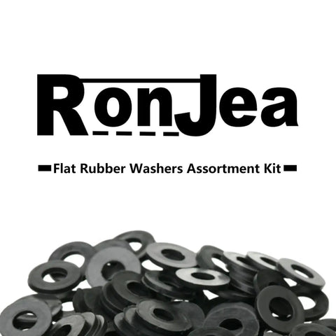 200-Piece Flat Rubber Washer Set For Bolts Faucets Screws Garden Hose And Plumbing Black Rubber Gaskets Five-Size Assortment Durable SBR Material Leakproof Cushioned Seals