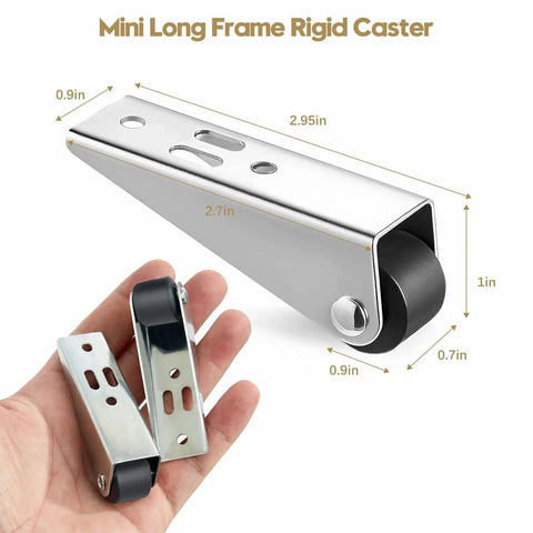 4 Pack Bedroom Door Sinking Repair Caster Wheels 0.9 Inch Multifunctional Low Profile Casters made of steel and nylon