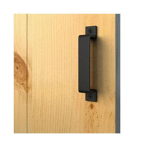6-1/2 Inch Sliding Barn Door Handle Pull Set Of 4 In Black Steel For Doors Gates Garages Sheds And Closets, Anti Rust.