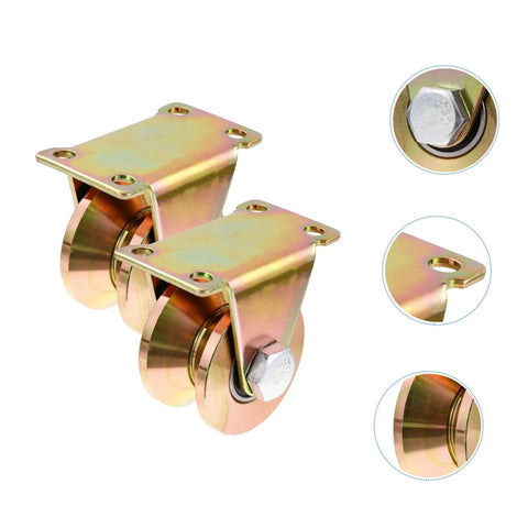 16pcs Steel Pulley Block Set For Heavy Duty Sliding Gate Roller Track Wheel, ideal for courtyard gates, close-up view