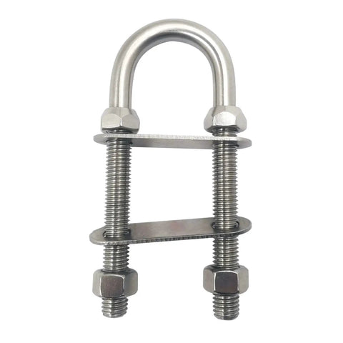 2 Pack Marine Grade Stainless Steel U Bolt With M12 Thread For Boat Stern Bow Eye Tie Down, 5.5 Inch Overall Length, 1.93 Inch Center To Center