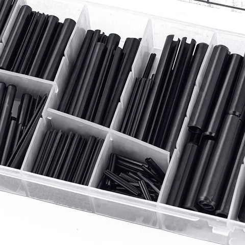 Slotted Spring Dowel Pin Assortment Kit 450 Pieces With Plastic Storage Case for automotive mechanical workshop repairs