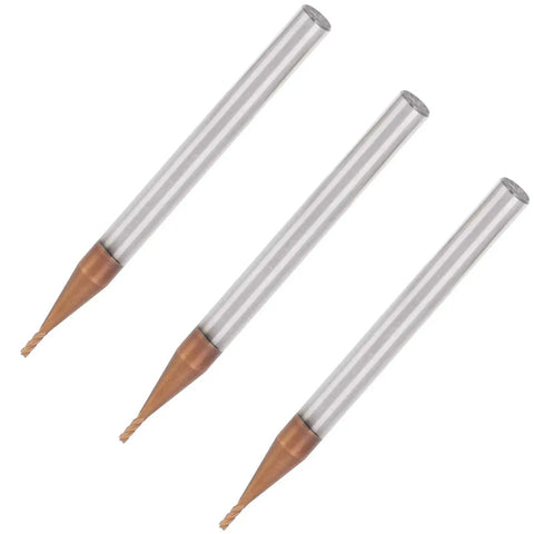 Three Piece 4 Flute CNC End Mill Set For Woodworking And Precision Engraving Pro Grade Built From Ultra Fine Cemented Carbide With Micro Tungsten Steel Core For High Speed Machining 10mm Blade Length