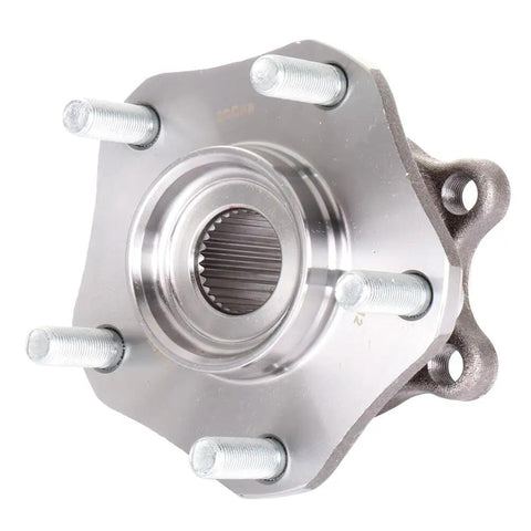 Front view of Hub Bearing Assembly 2 Piece Front Axle Left Right with ABS Tone Ring Sensor for Nissan Qashqai 2017 2018 5 Lug Wheel Hubs